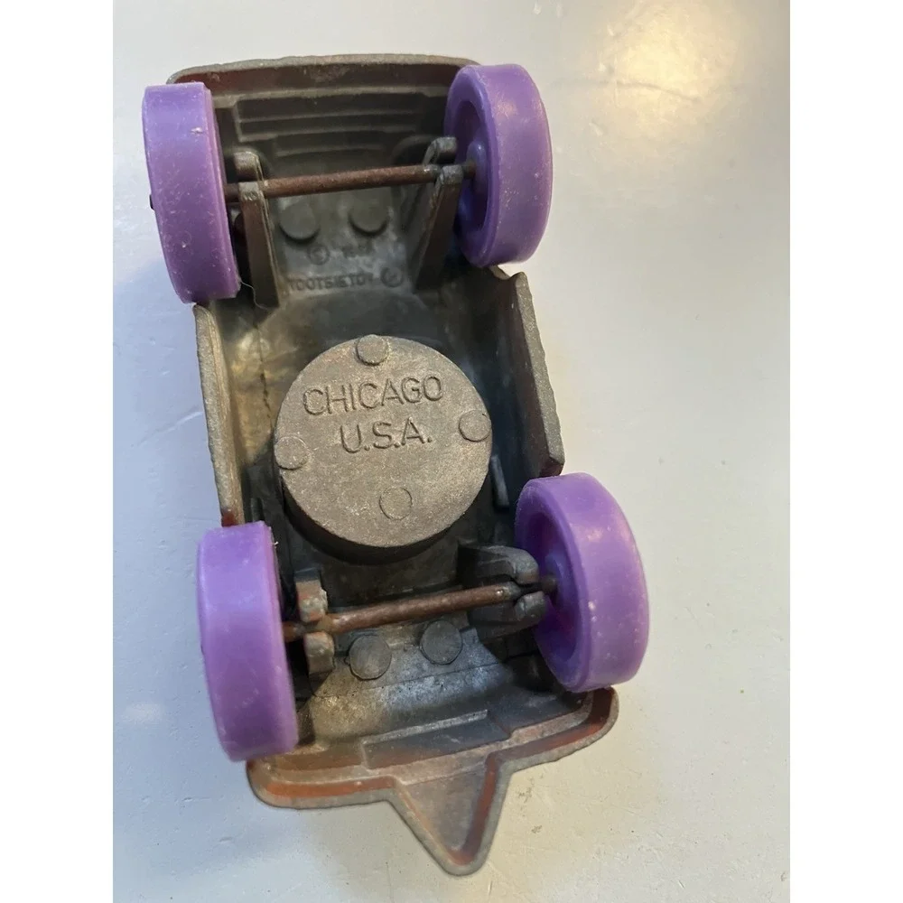 1968  Tootsie Toy  Diecast Orange / Purple for Little People  - Vintage Car